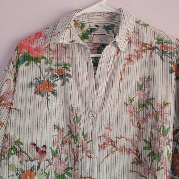 Johnny Was Colmar Oversized Cotton Tunic Top Button Down Size Small - Picture 7 of 14